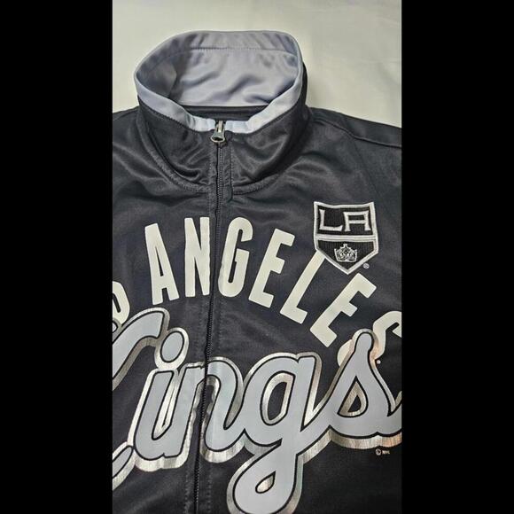 GIII Los Angeles Kings Women's Black Zip-Up Track Jacket Size Small - Picture 8 of 11